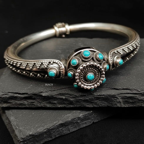 925 Turquoise Kada (Size 2.6)