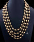 Gold plated pure silver dholki necklace, layered silver jewellery, 4 line gold dholki mala