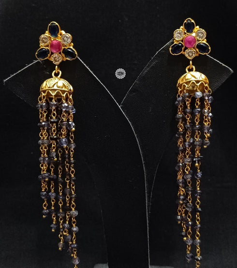 925 Silver iolite Jhumka