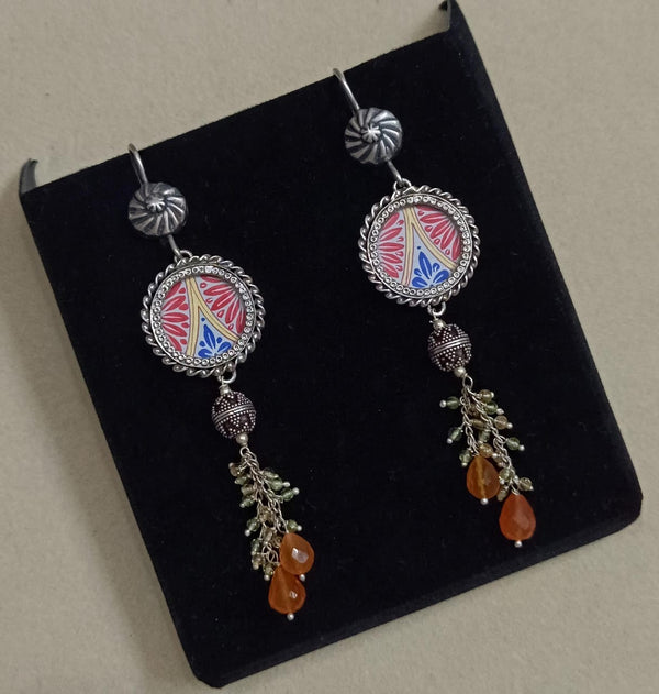 Long Hand painted Earrings