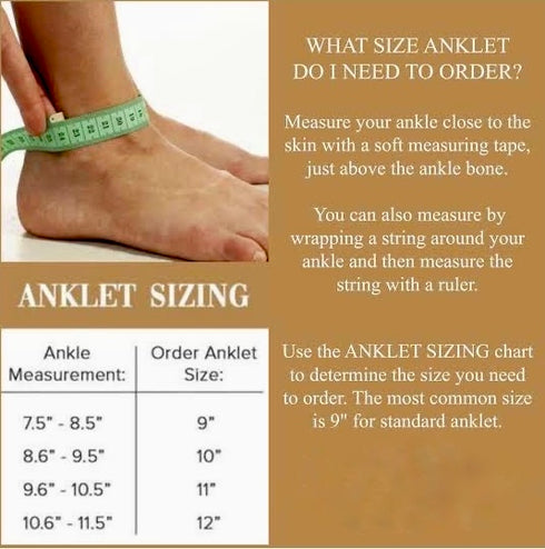 Anklet size guide- how to measure anklet size