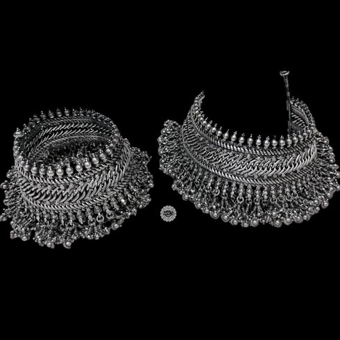 Statement Silver Broad Anklet (pair)