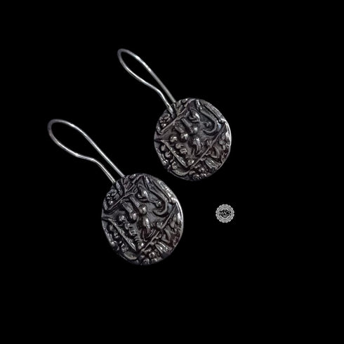 925 Coin Script Earrings