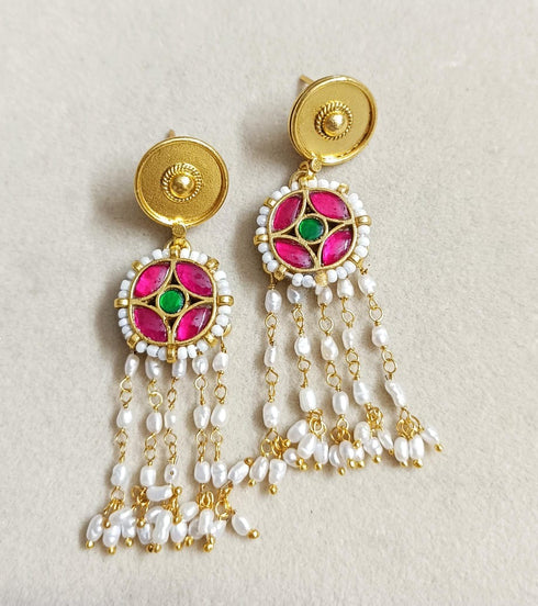 Kundan Gold Pearl Earrings