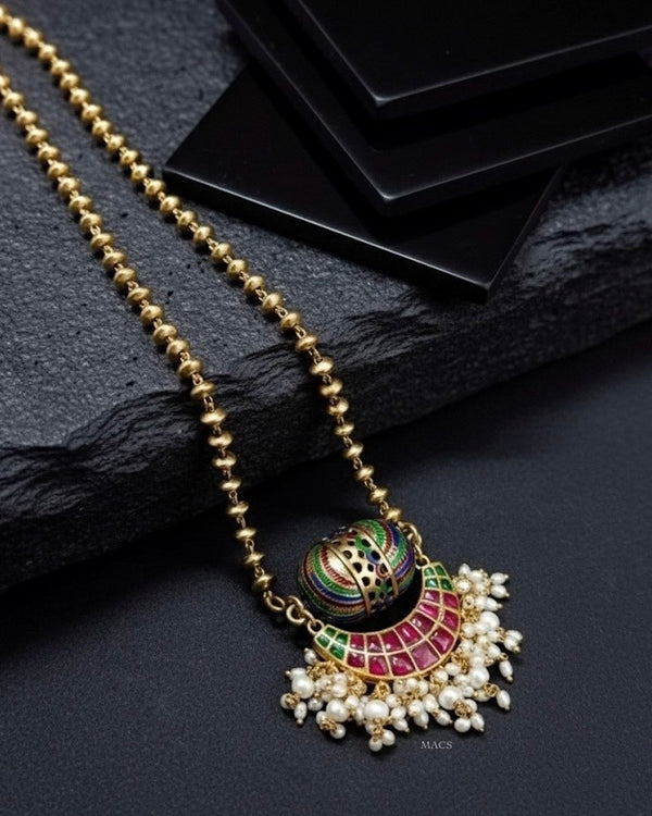 925 Kundan Pearl Necklace