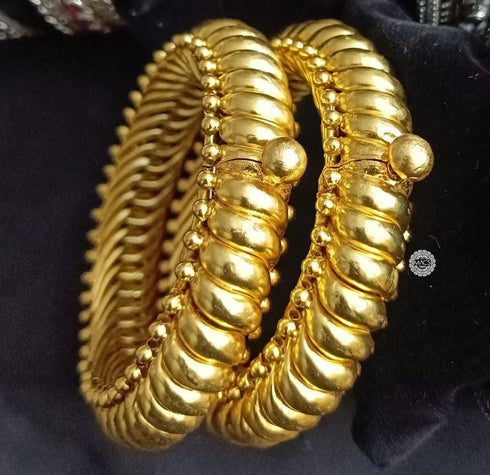 925 silver traditional indian Gold Sutlada kada bangle