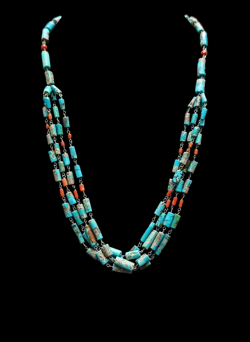 925 Silver Turquoise Coral necklace