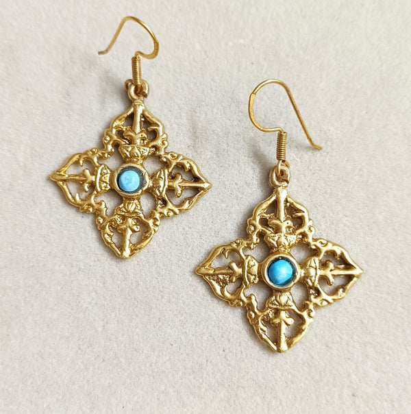 Gold plated Turquoise Earrings
