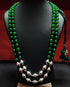 Dholki Green Beads Semiprecious Necklace