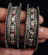 Silver Stone Bangle Set (2.4)