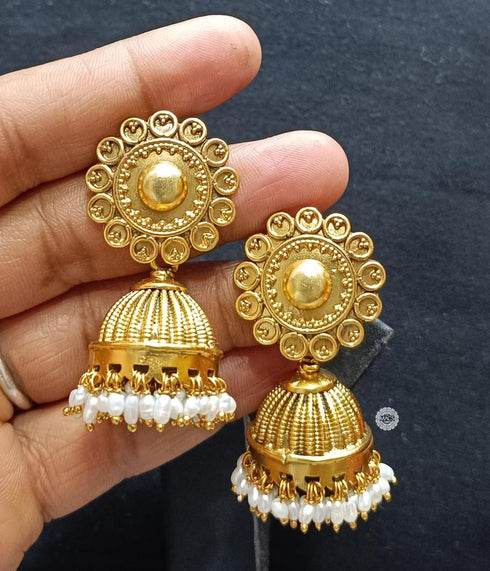 925 Goldplated Pearl Jhumka