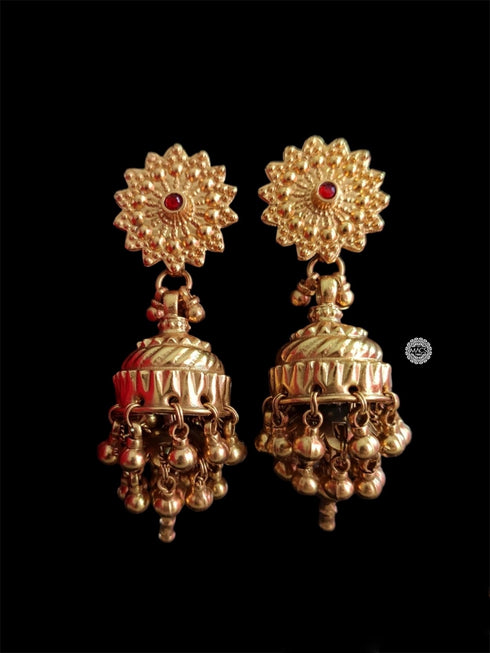 Gold plated Jhumka Earrings, Ghungaroo Earrings