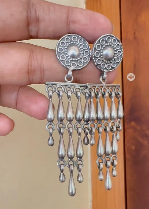 Lightweight sterling silver floral drop earrings India