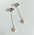 Silver Garnet Pearl Drop Earrings