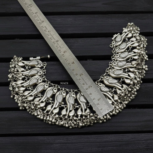 Statement 925 Silver Peacock Anklet (pair)-pre order