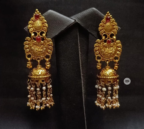 925 Statement Pearl Gold Jhumka