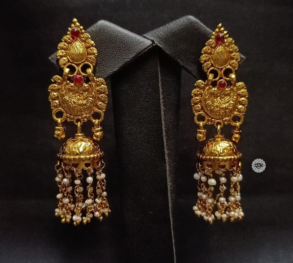 925 Statement Pearl Gold Jhumka