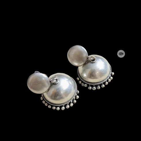 925 Plain Silver Jhumka