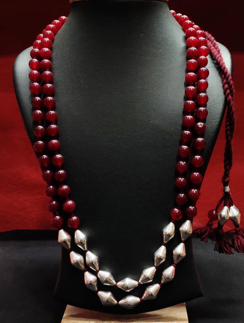 Dholki Semiprecious Beads Necklace