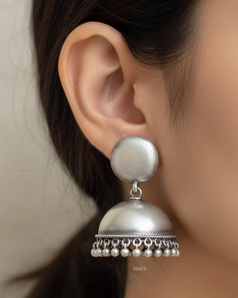 925 Plain Silver Jhumka