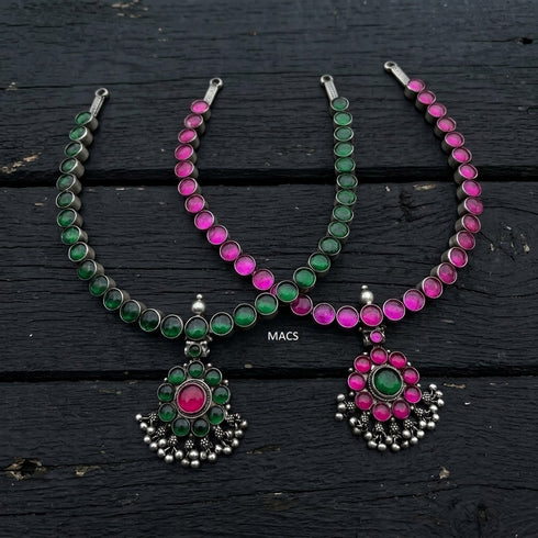 925 Silver Reversible Attigai Necklace (pre order)