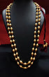 long gold dholki necklace, layered gold double line necklace