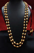 long gold dholki necklace, layered gold double line necklace