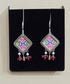 Handpainted silver hook earrings
