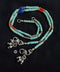 Turquoise-Coral-Lapis Bead Silver Anklet (pair)