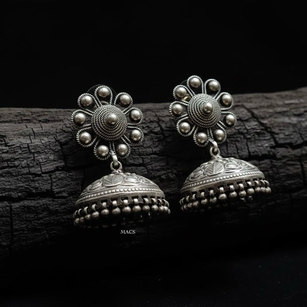 925 Silver Flower Jhumka