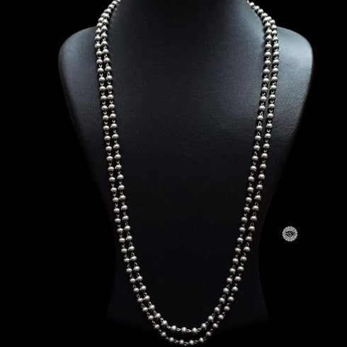 925 Silver layered ball necklace