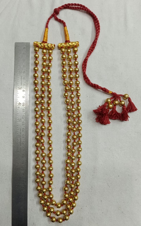 Three Line Round Gold Necklace