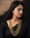 Gold Dholki 5 line Necklace