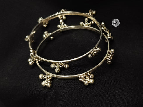925 Plain Ghungaroo Bangle (Set of 2)
