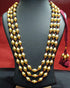 Three Line Gold Dholki Necklace