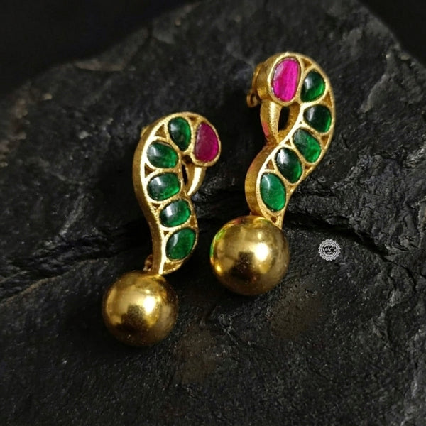 925 Silver Peacock Kundan Earrings