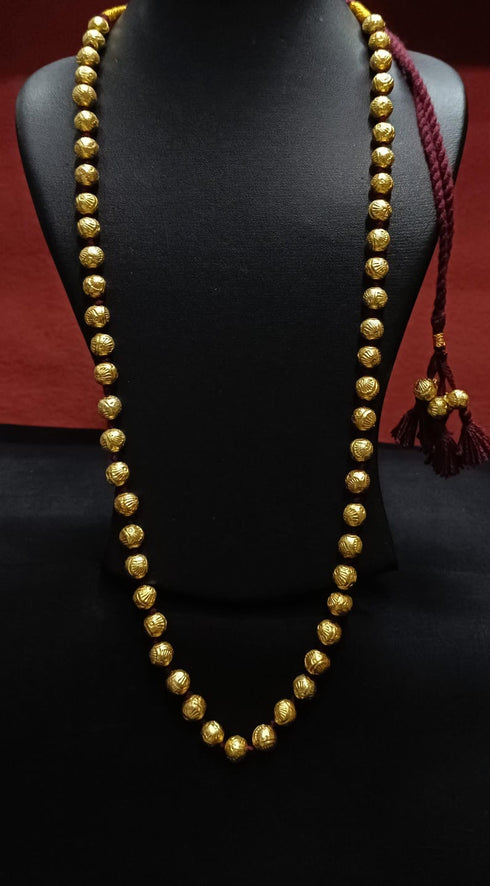 Goldplated Wax Carved Necklace