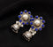 Silver Lapis Stone Jhumka