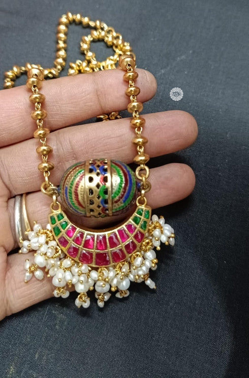 925 Kundan Pearl Necklace