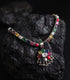 925 Navratna Addigai Silver Necklace Set (pre order)