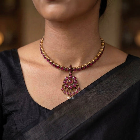 925 Gold Kemp Attigai Necklace (pre-order)