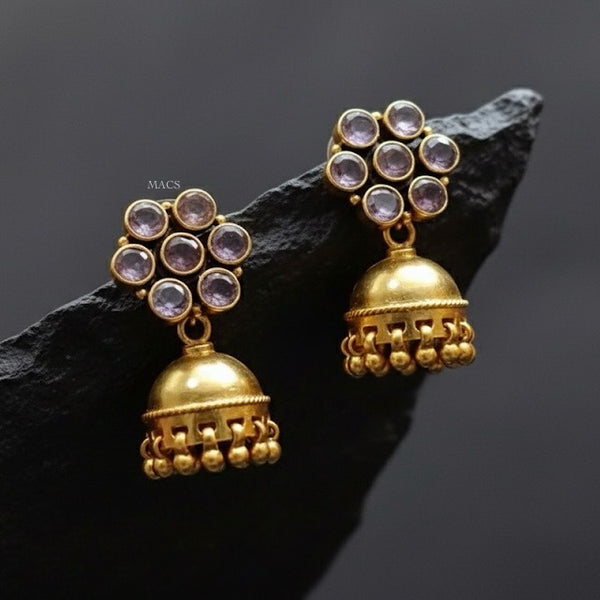 925 Gold plated Amethyst Jhumka