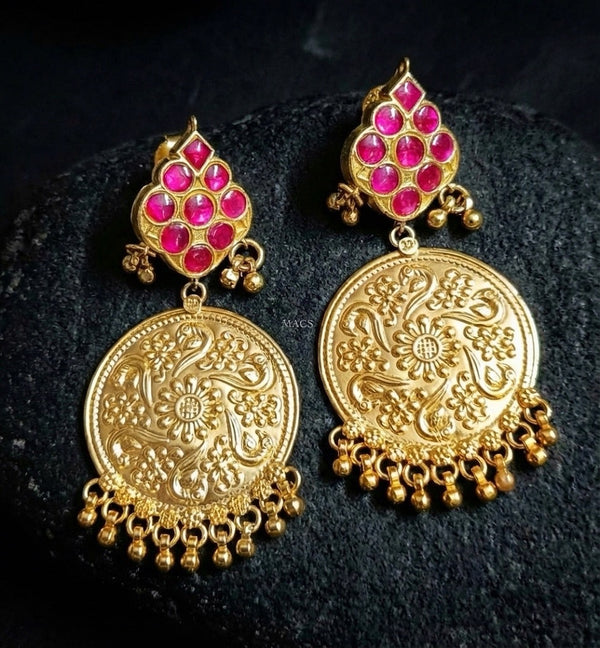 Goldplated Pink Kundan Earrings
