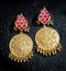 Goldplated Pink Kundan Earrings