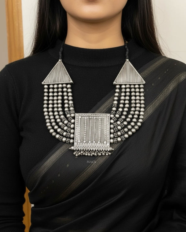 Silver Layered Classic Necklace