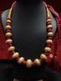 Gold plated Wax Carved Necklace (oversized beads)