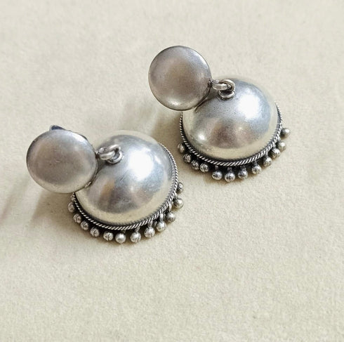 925 Plain Silver Jhumka