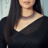 Pure silver thread choker necklace in maroon thread