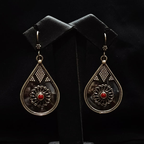 Silver Coral Hook Earrings