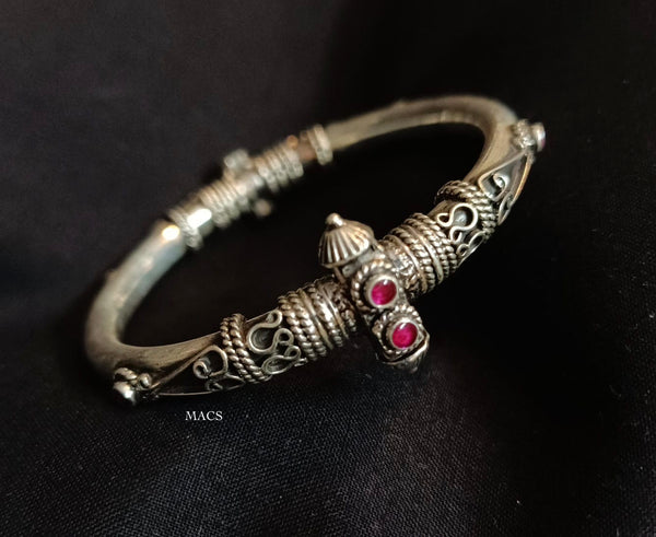 925 Pink Stone Bangle (Size 2.6)